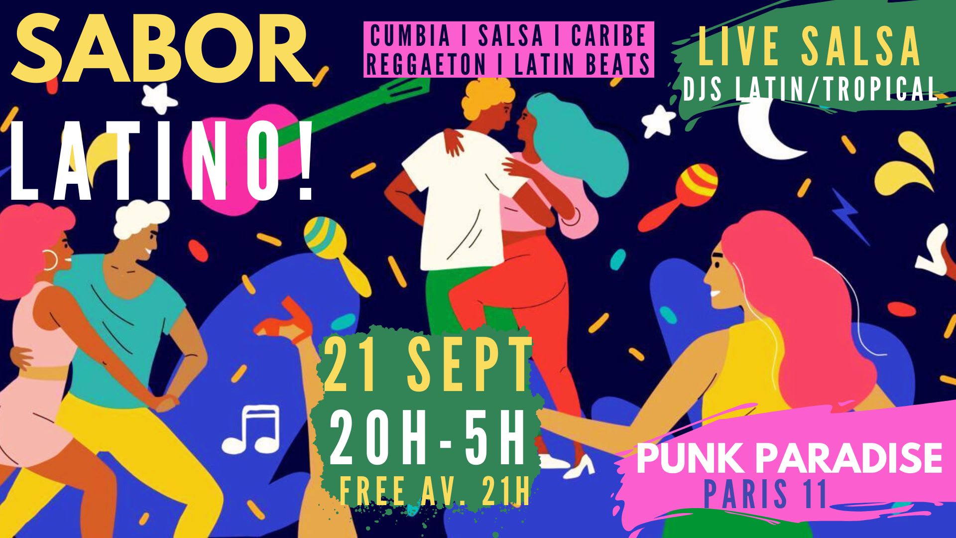 Sabor Latino 21/9 ~ Soirée Latin Vibes Live Et Clubbing !! Cover