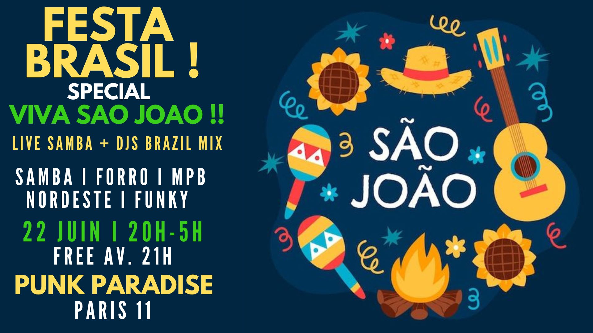 Festa Brasil Spécial Viva São João Samba + Djs À Paris 11 !! Cover