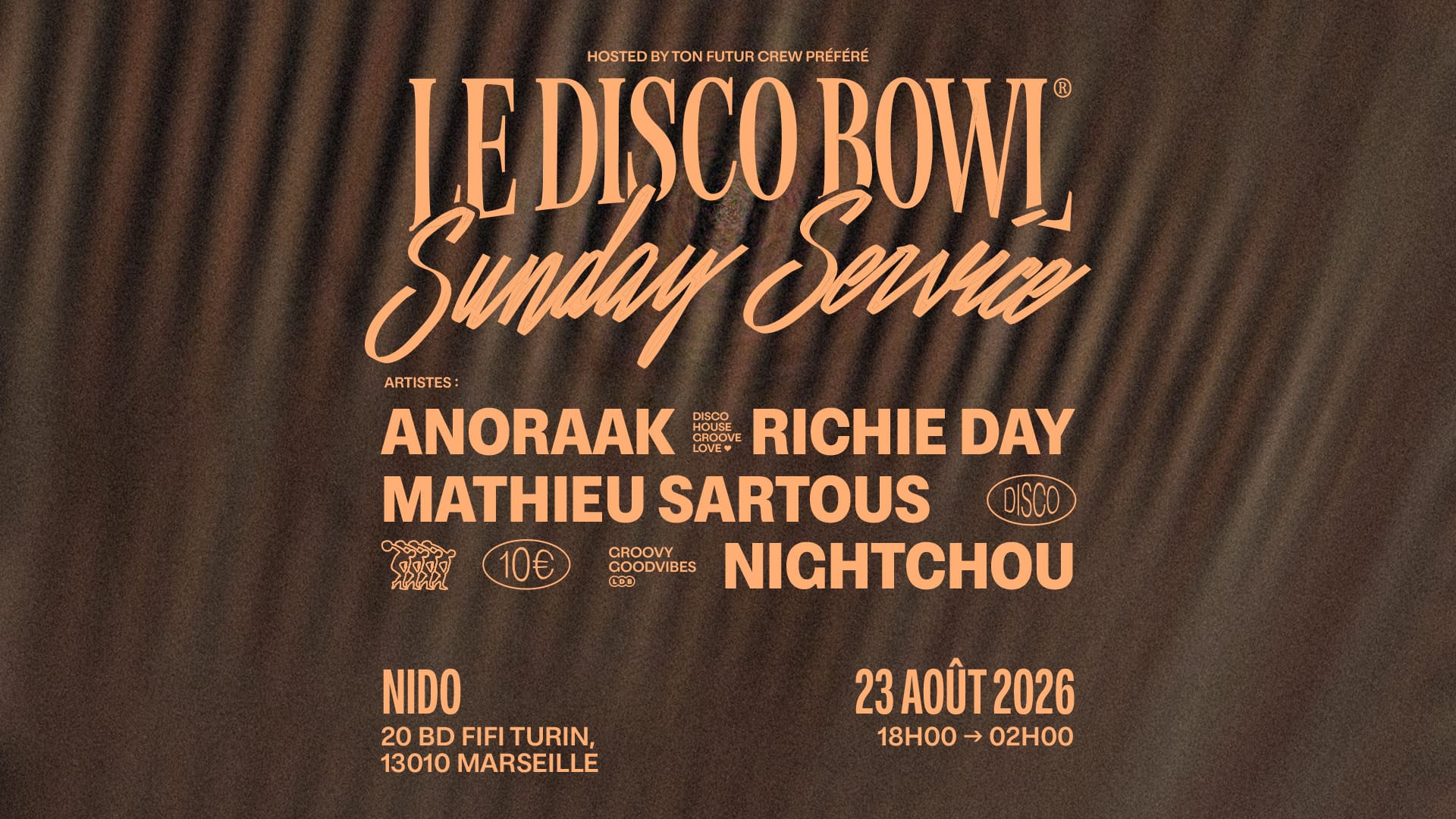 Le Disco Bowl Sunday Service @ Nido Marseille Cover