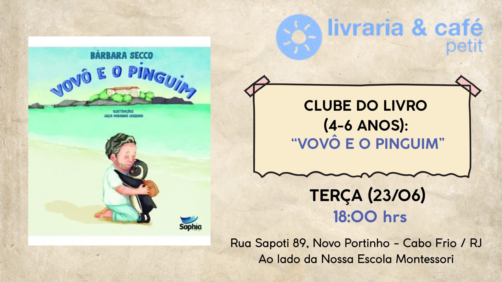 Clube Do Livro (4-6 Anos) "Vovô E O Pinguim" 18h Cover