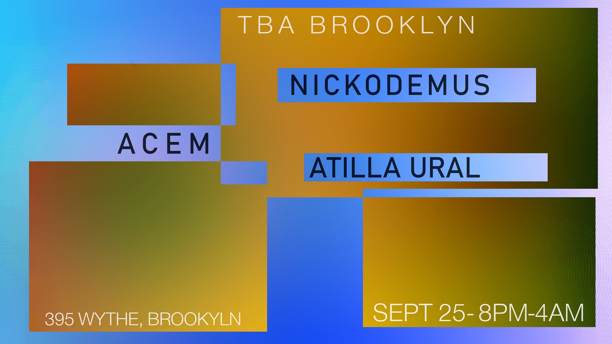 Saturday: Nickodemus, Atilla Ural, Acem Cover