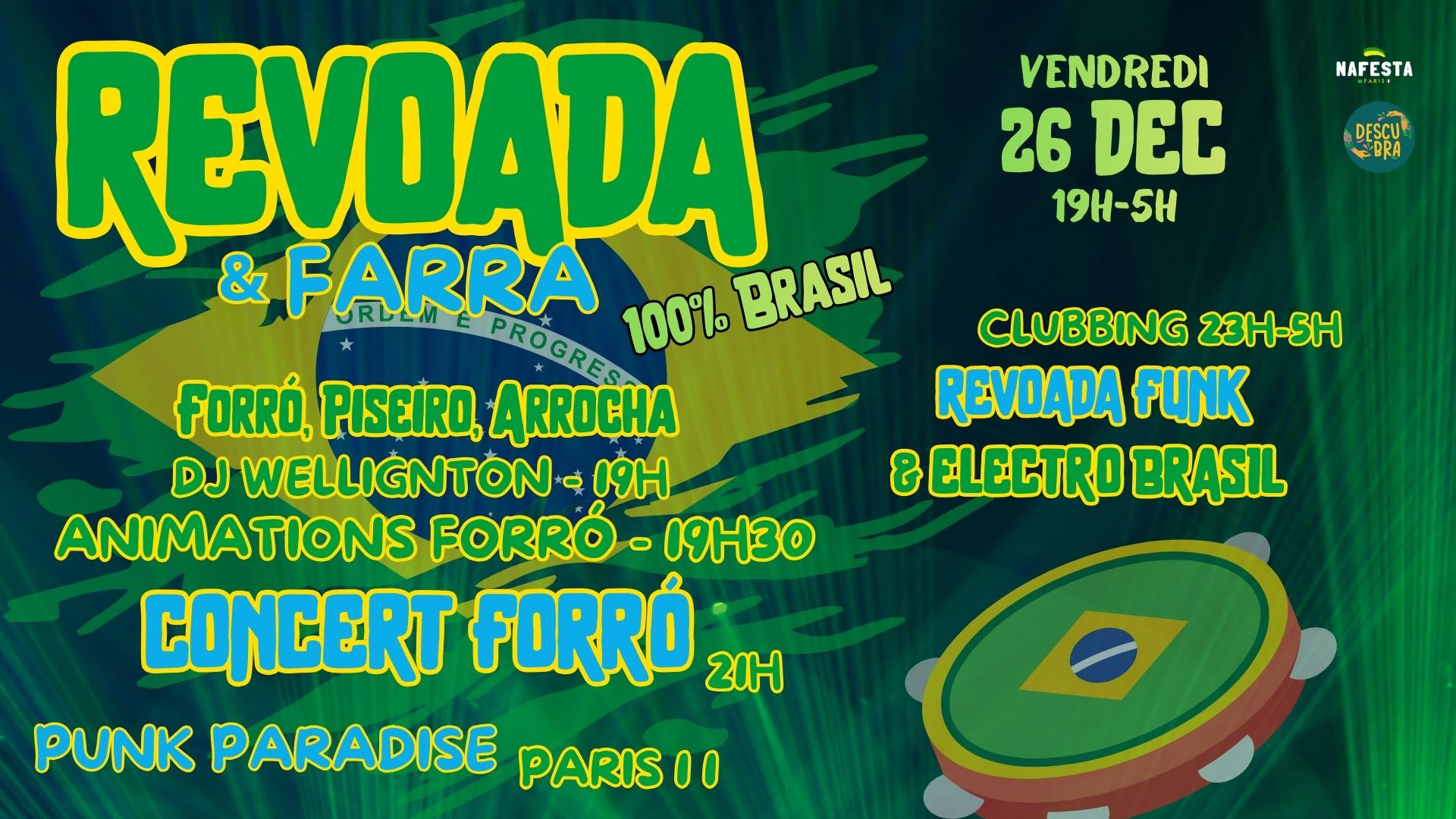 Revoada & Farra !! Soirée 100% Brasil Live Et Clubbing Cover