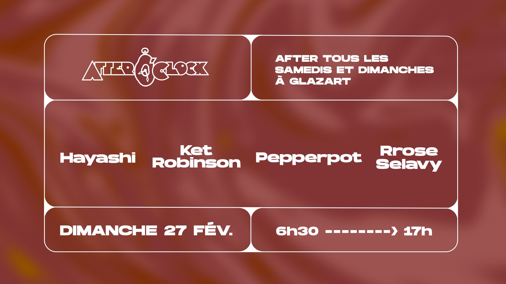 After O'clock : Hayashi, Ket Robinson, Pepperpot, Rrose Selavy Cover