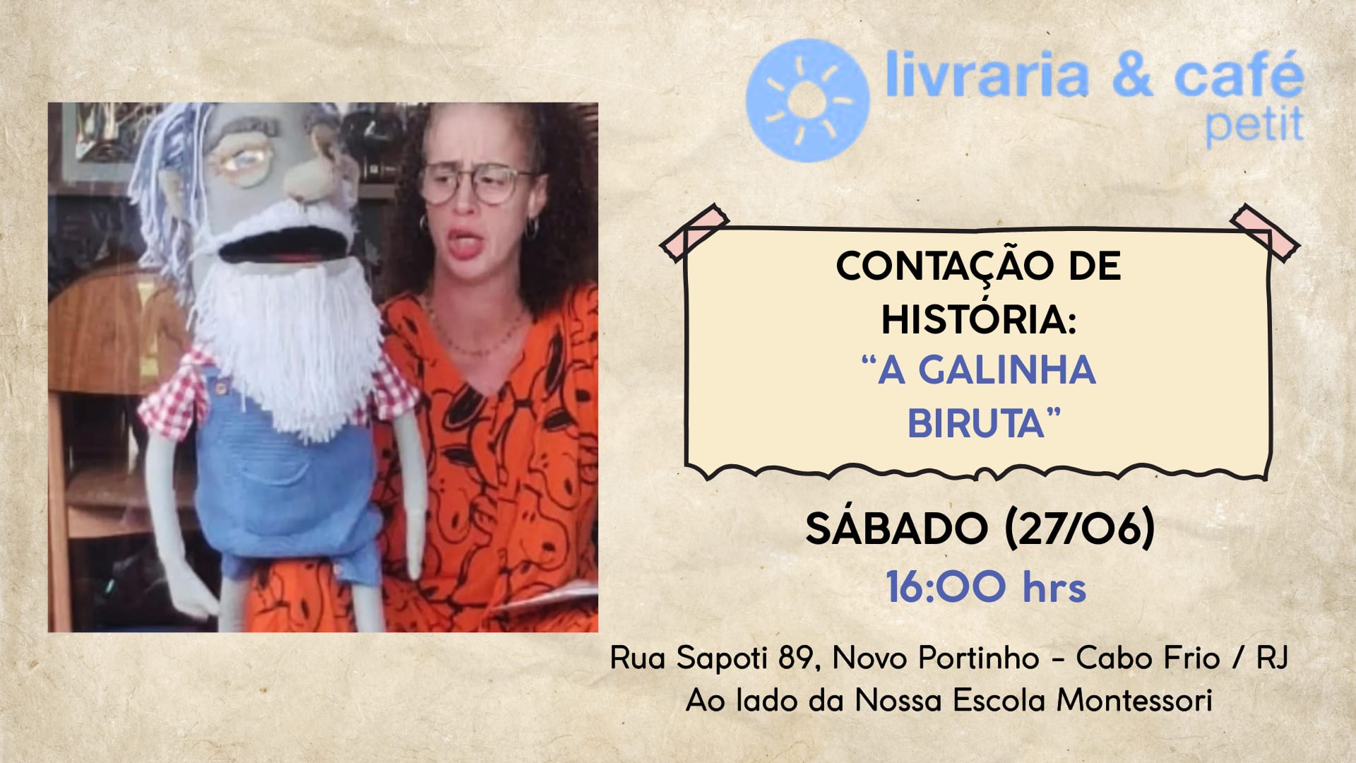 Contação De História: "A Galinha Biruta" 16h Cover