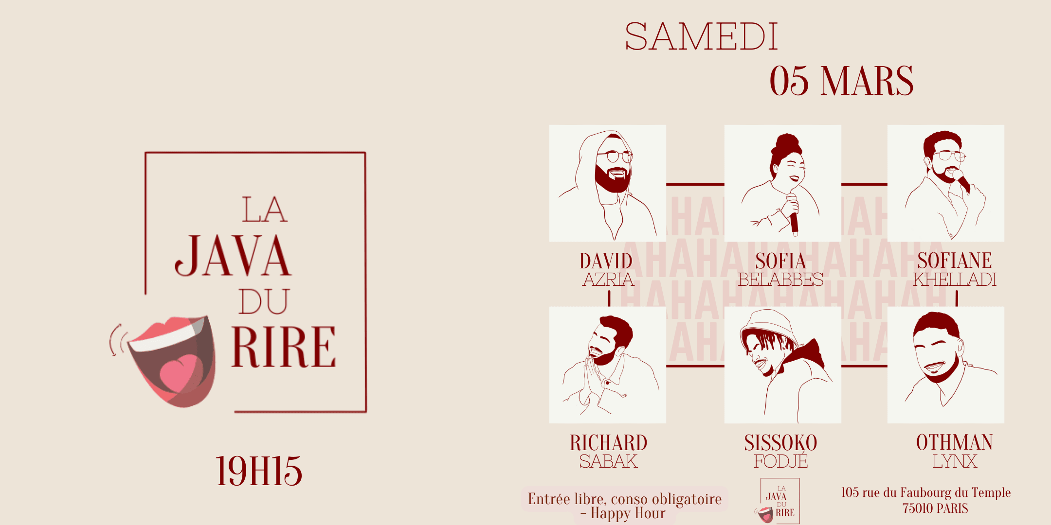 La Java Du Rire : Samedi 5 Mars - 1h De Stand-Up Cover