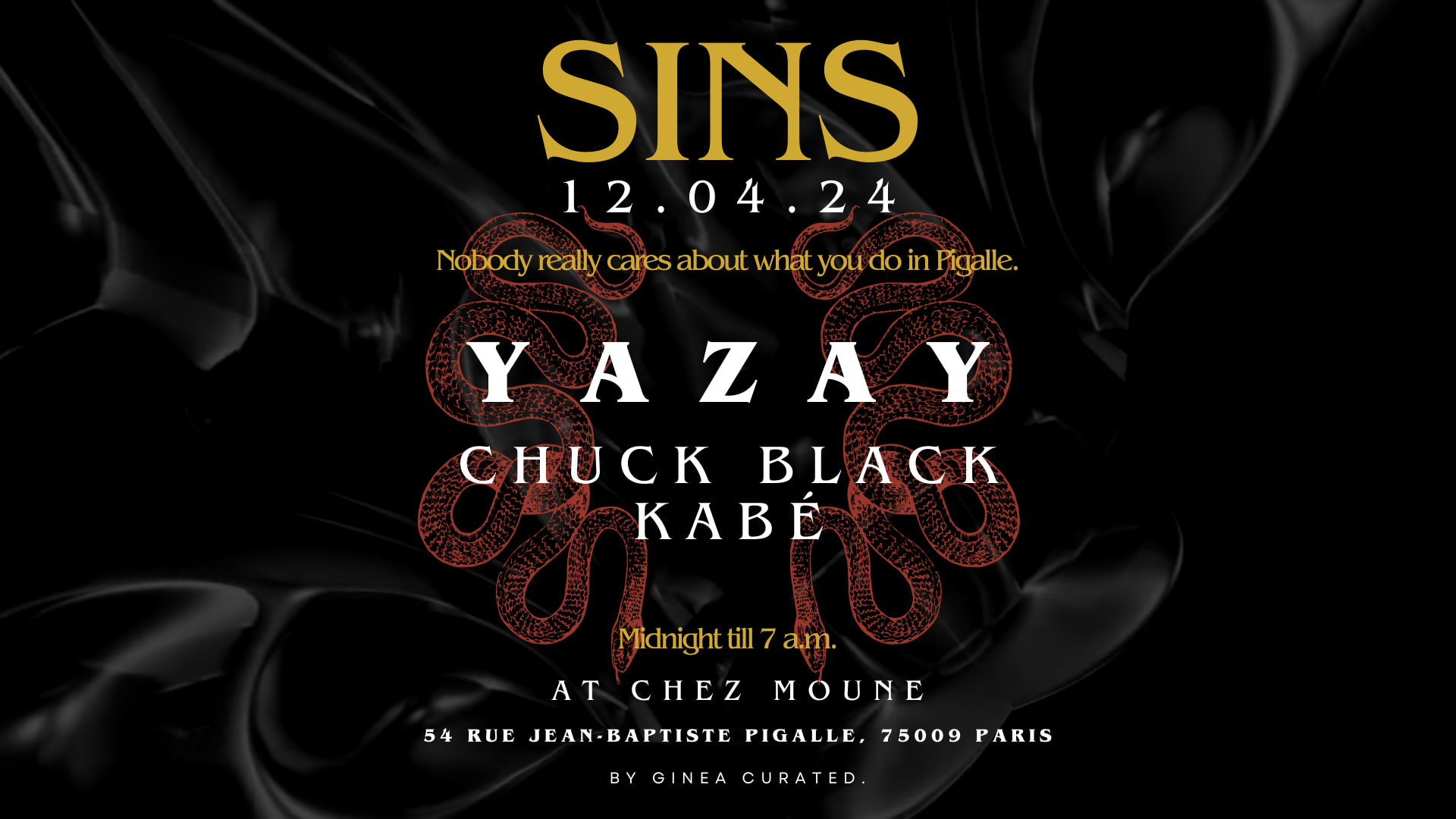 Sins Curated @Chezmoune - Friday 12.04 Cover