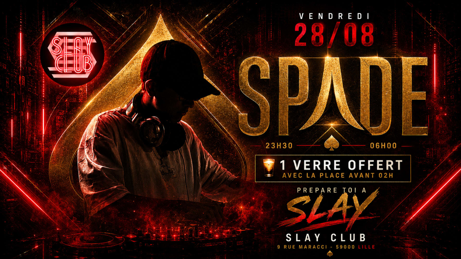 Slay Club : Dj Spade 28/08 Cover
