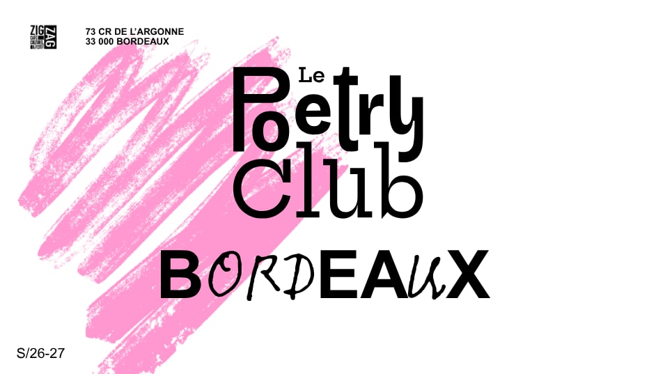 Le Poetry Club Bordeaux - 16/09 Cover