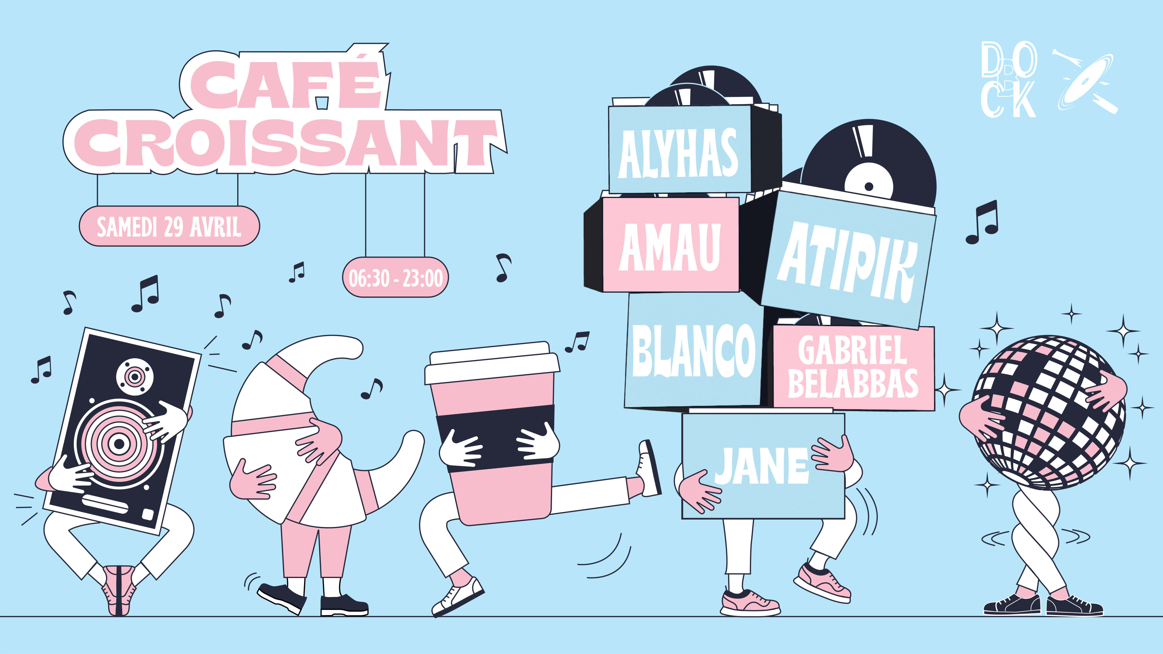 Café Croissant : Atipik, Amau, Gabriel Belabbas, Blanco & + Cover