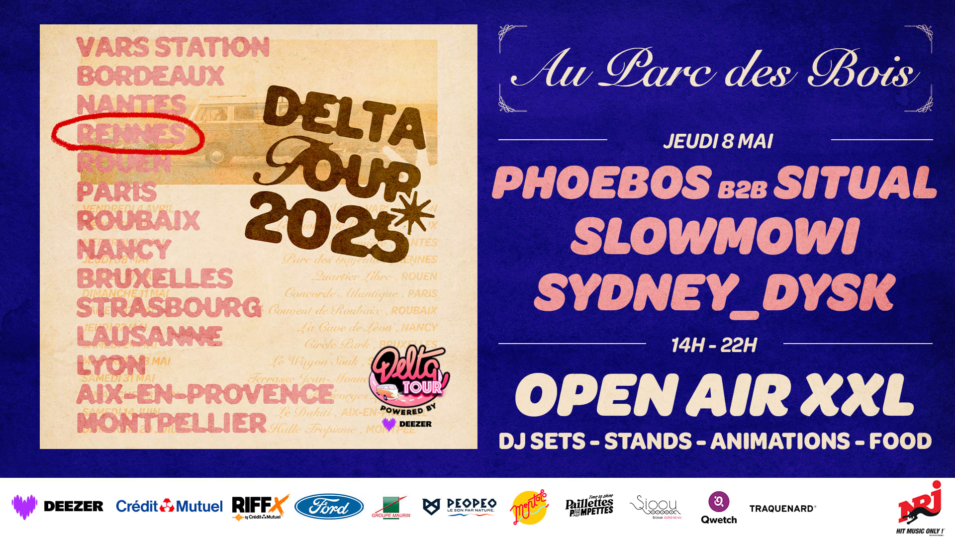[Rennes] Open Air Xxl: Delta Tour X Au Parc Des Bois Cover