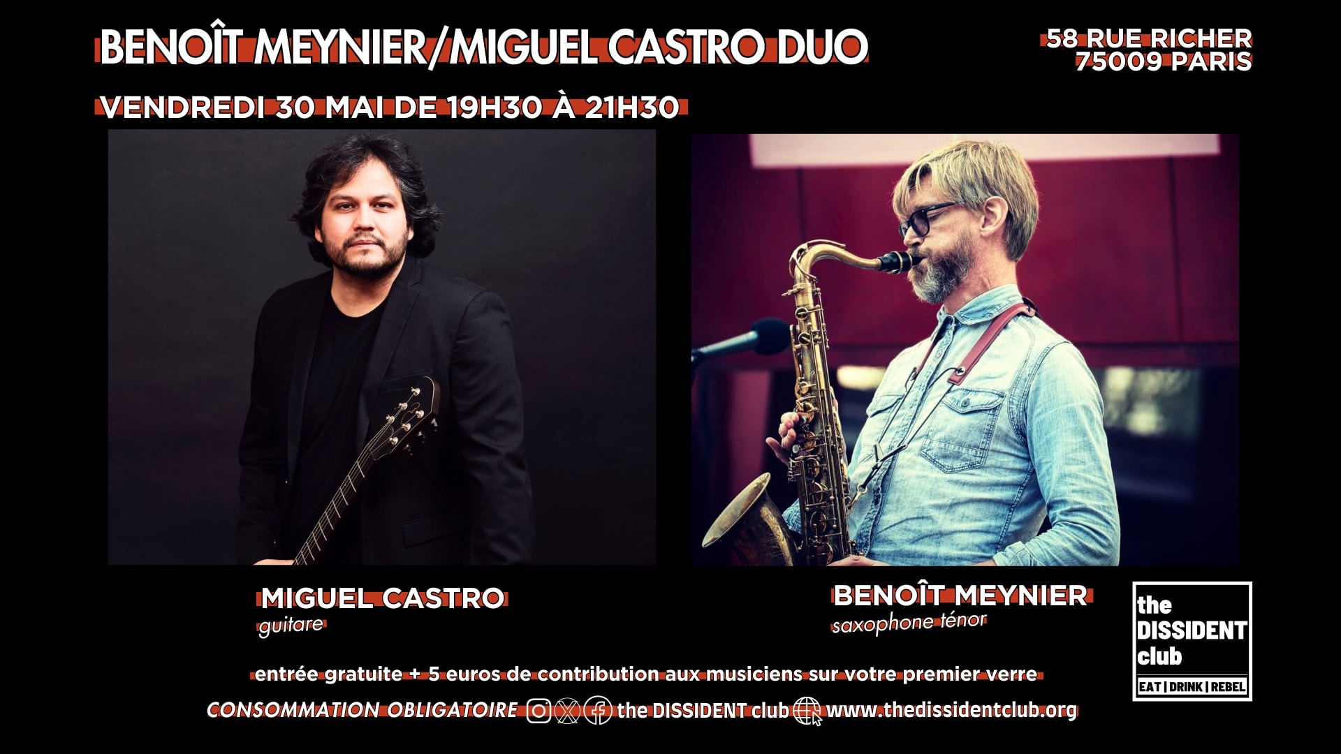 [Jazz+Jam] Benoît Meynier/Miguel Castro Duo Cover