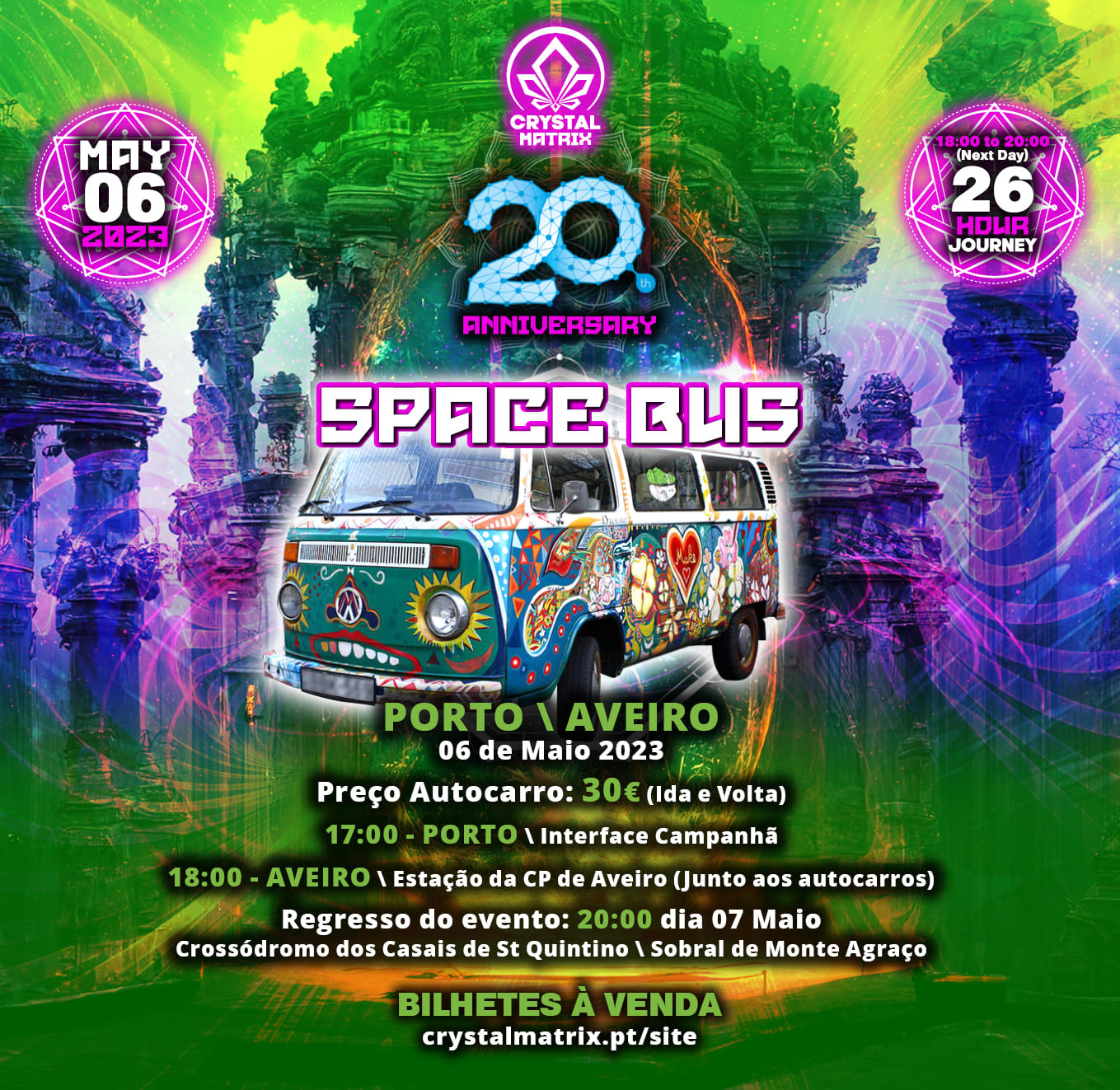 Space Bus Porto & Aveiro Crystal Matrix B Day Cover
