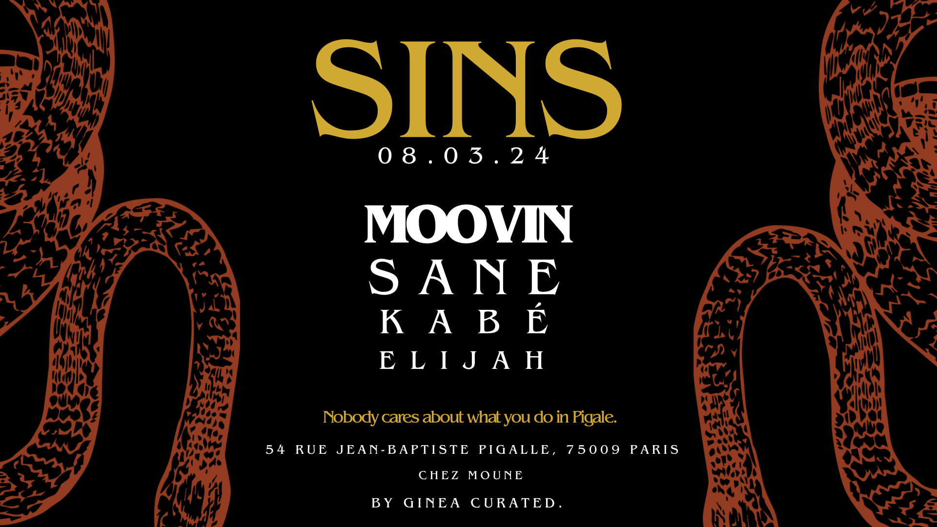 Sins Curated @Chezmoune - Friday 08.03 Cover