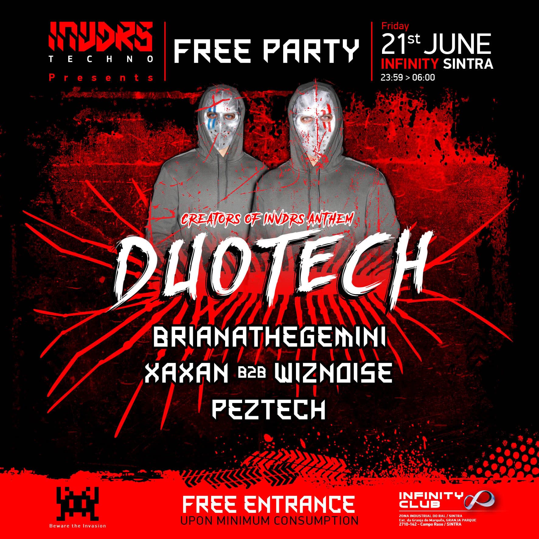 Invdrs Free Party With Duotech@Infinity Club Cover