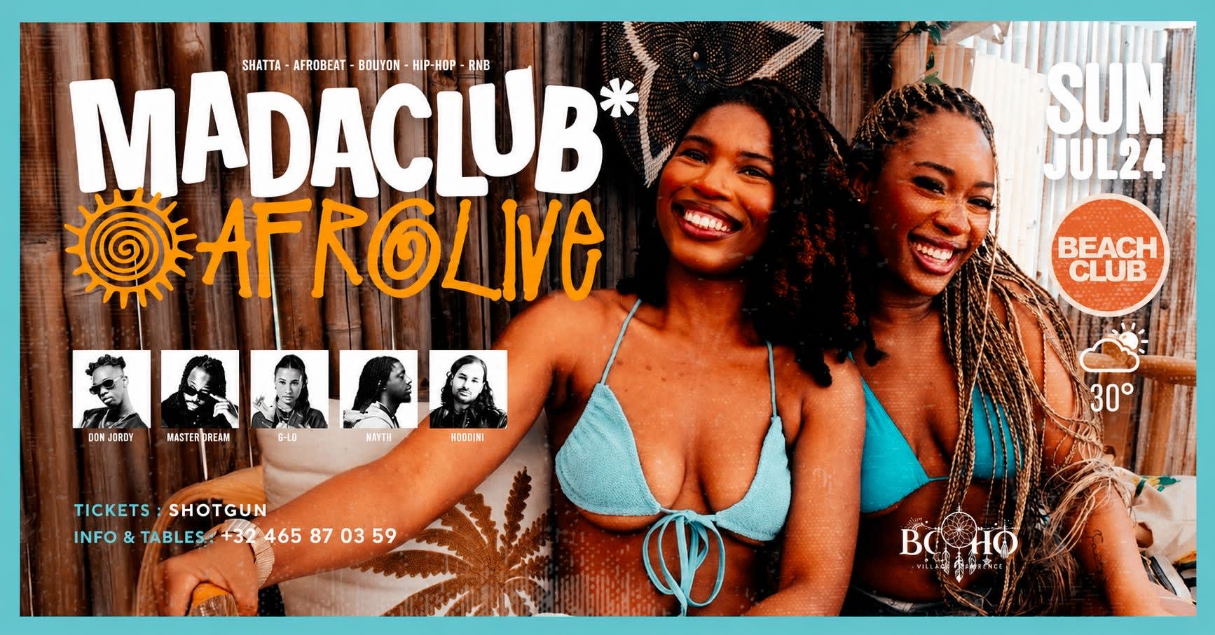 Mada Club X Afro Live - Beach Club Party Cover