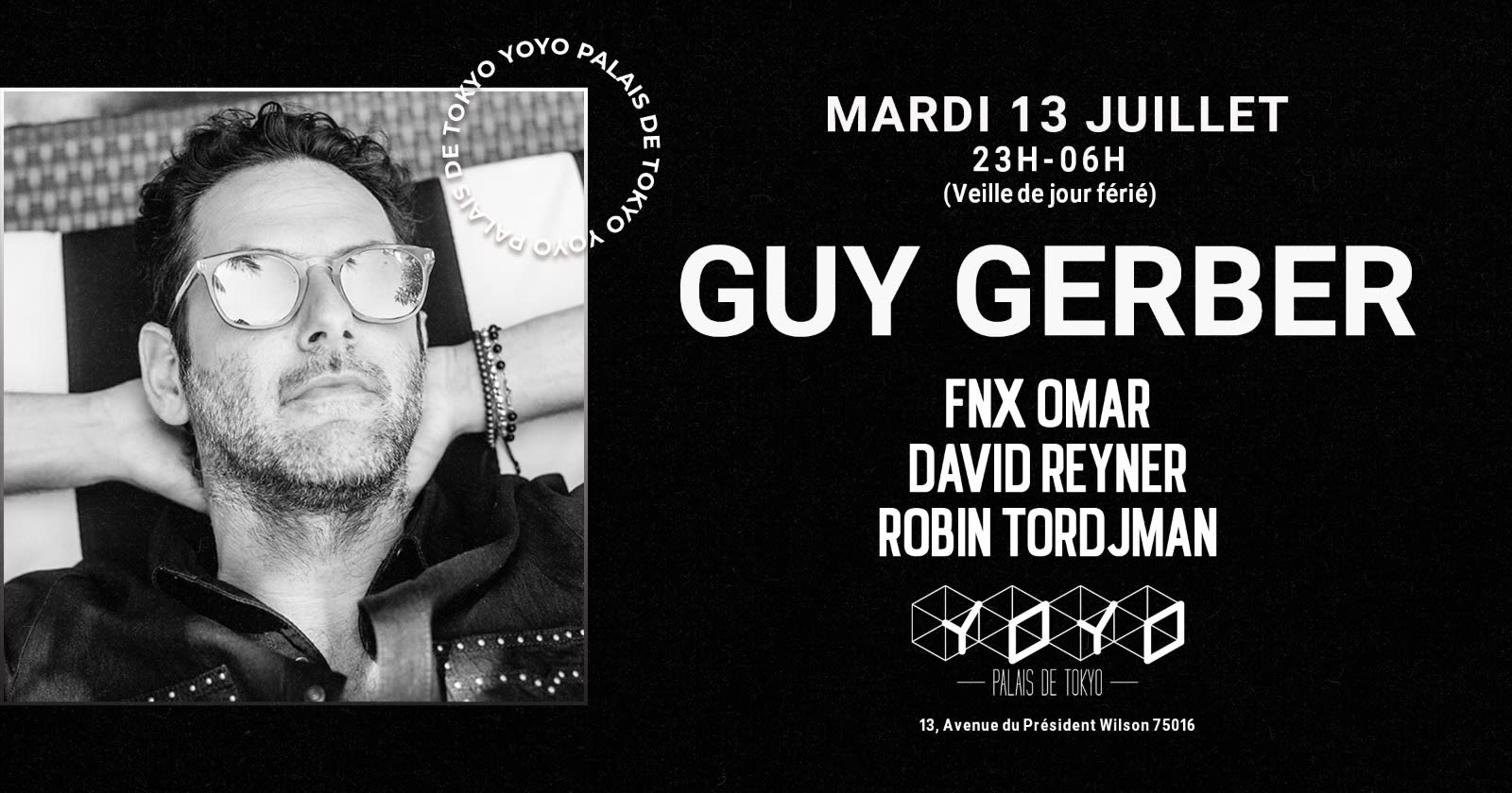 Mardi 13 Juillet | Guy Gerber | Yoyo Palais De Tokyo  Cover