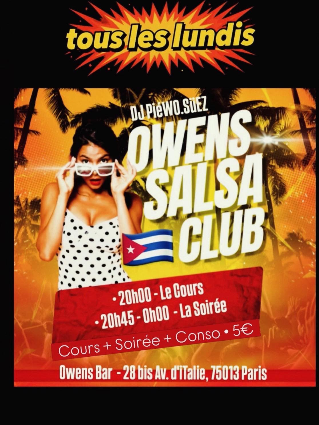 Lundi / Soirée Salsa Paris / Club Terrasse Cover