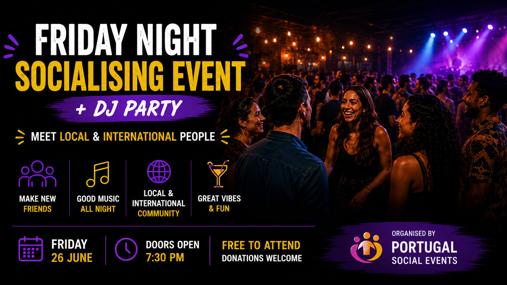 Meet New Friends - Socialising Event - Dj Party Cover