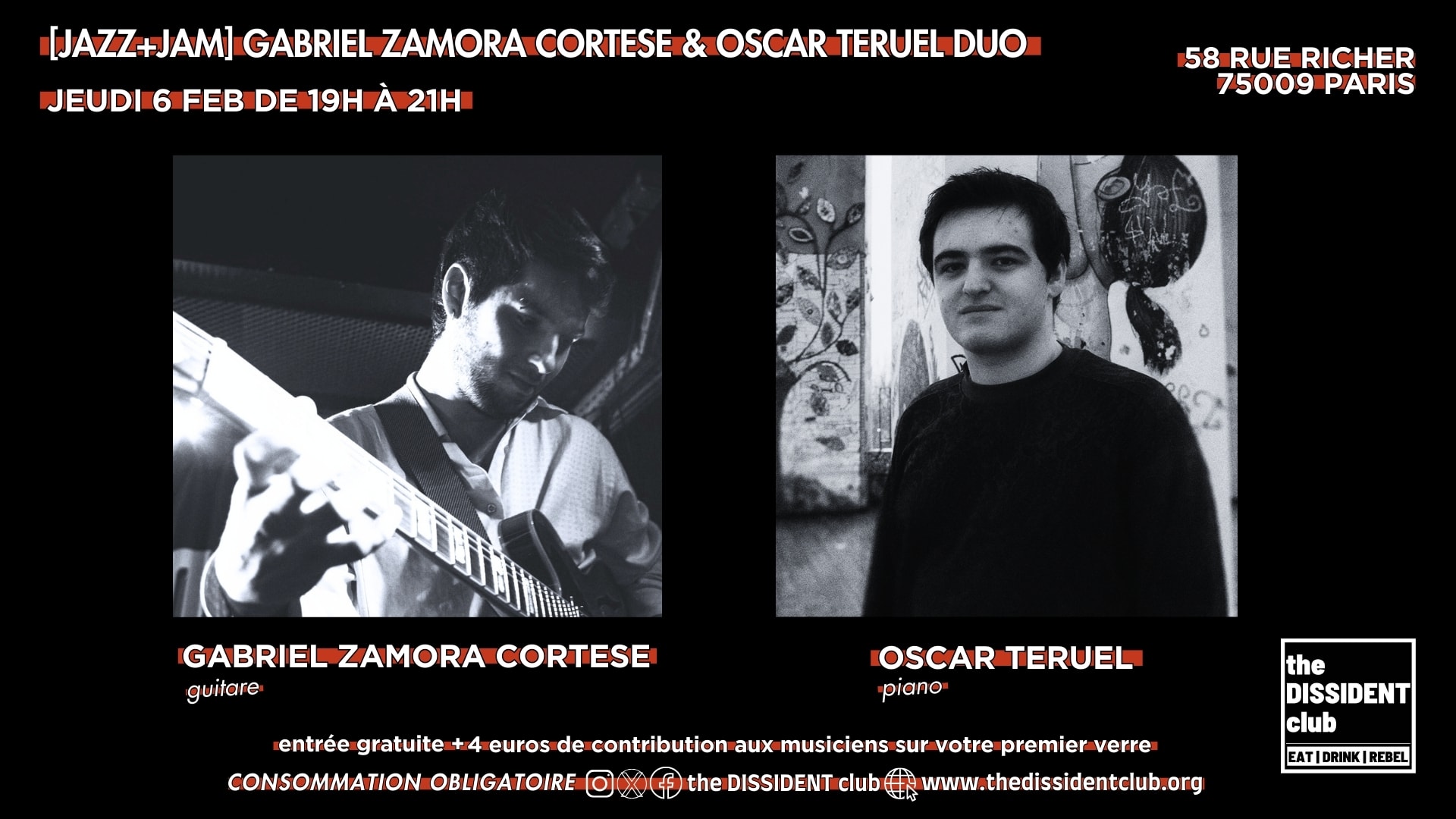 [Jazz+Jam] Gabriel Zamora Cortese & Oscar Teruel Duo Cover