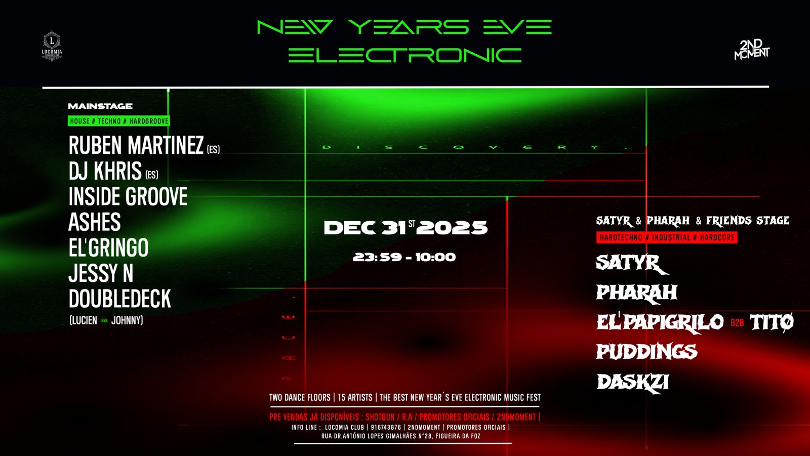 New Year's Eve Electronic W/15 Dj's At Locomiaclub- Figueira Cover