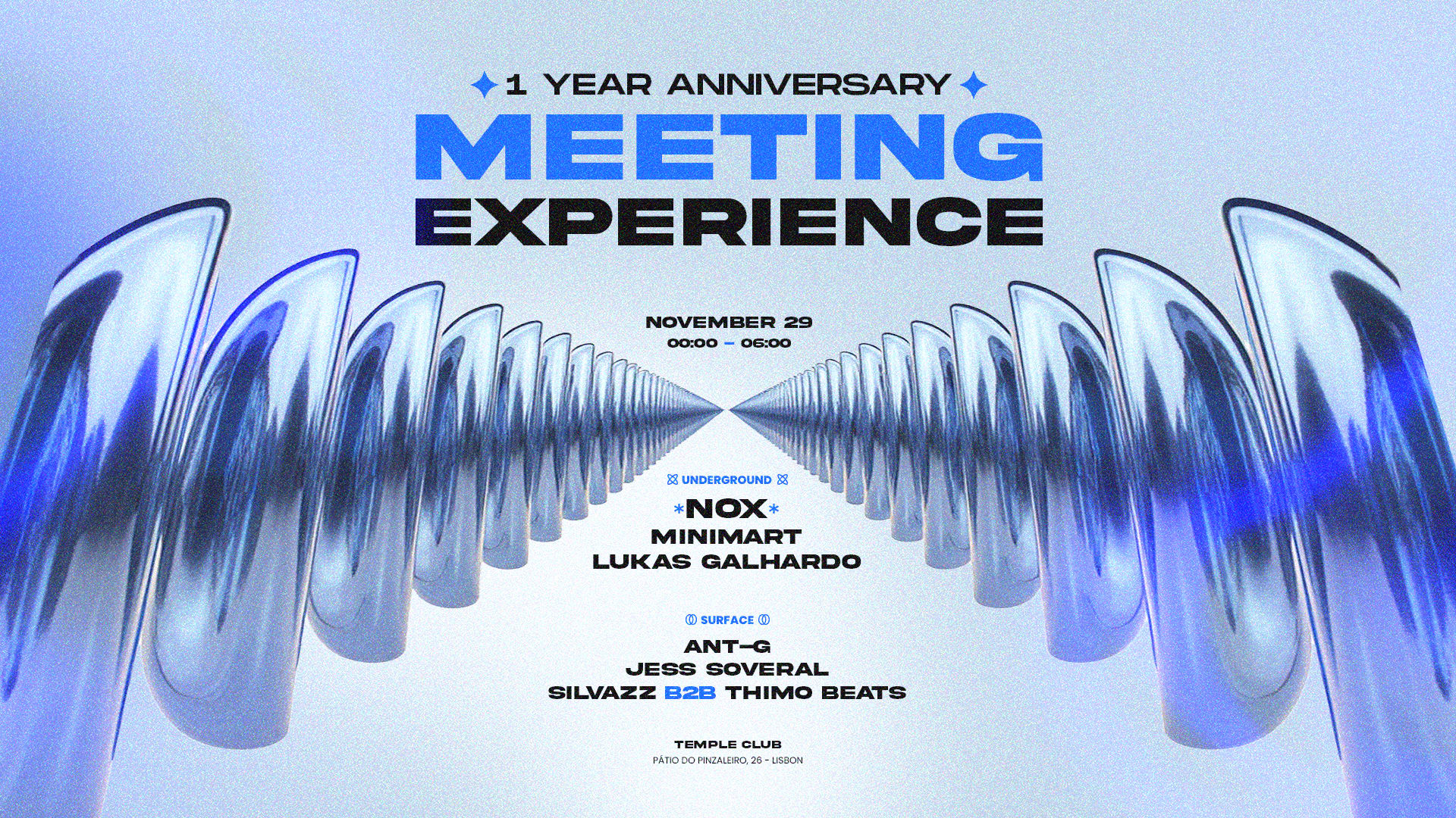 Meeting Experience 1 Year Anniversary @ Temple Club Cover