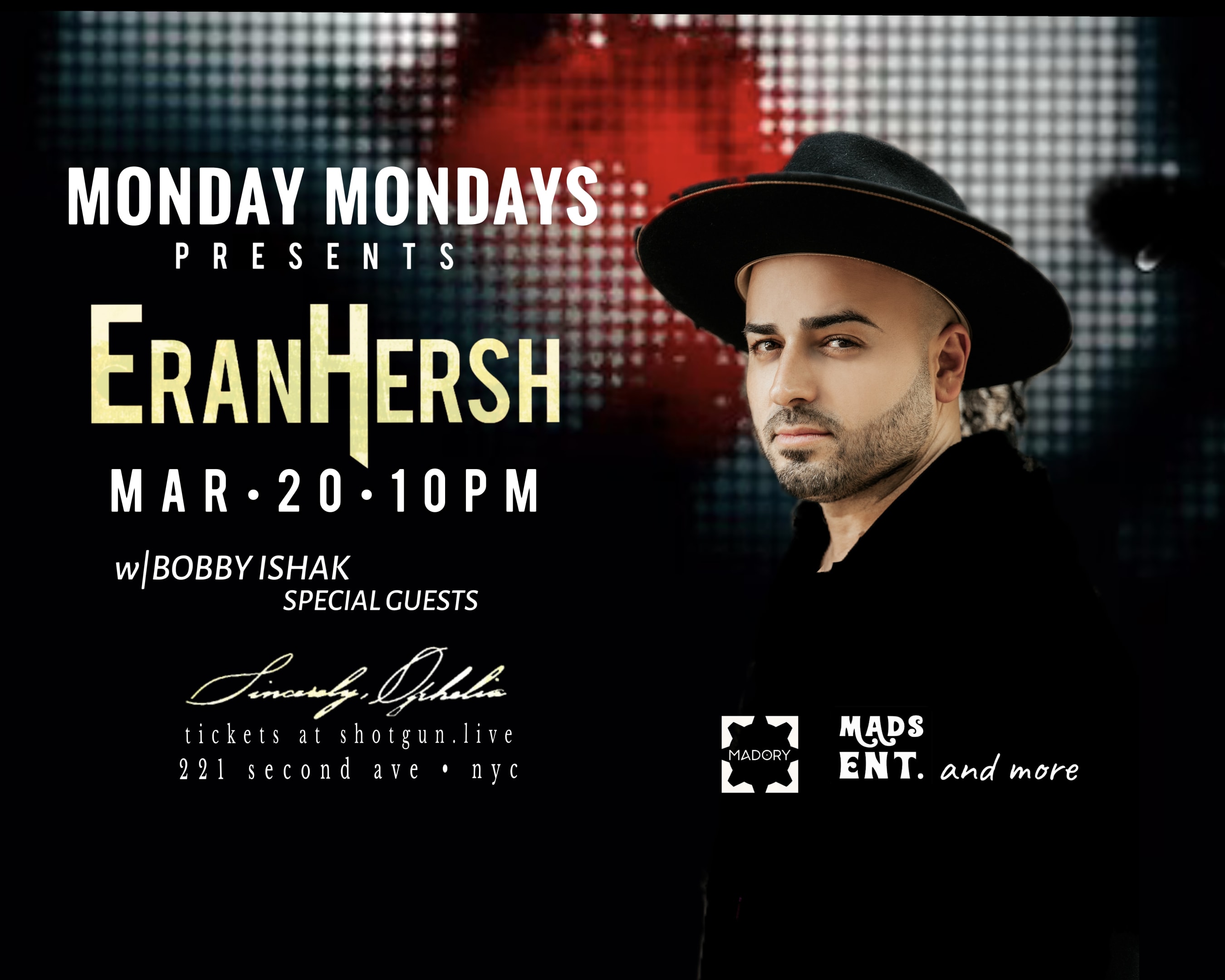 Eran Hersh Live Nyc: "Sorry" Tour W / Special Guests Cover