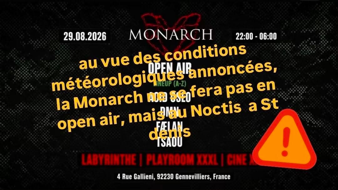 Monarch 29.08.2026 - Noctis Club Cover