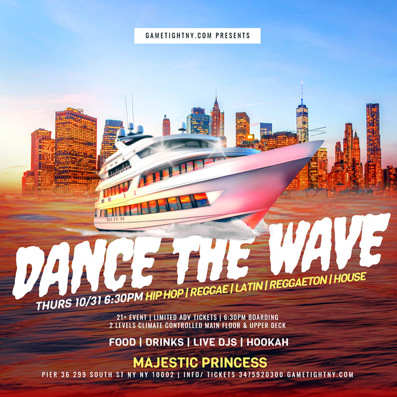 Dance The Wave Nyc Halloween Majestic Princess Yacht Pier 36 Cover