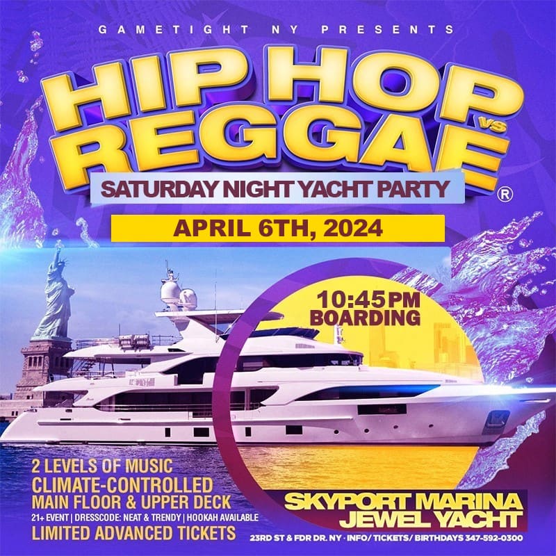 Nyc Hiphopvsreggae Sat Nightcruise Jewel Skyport Marina 2024 Cover