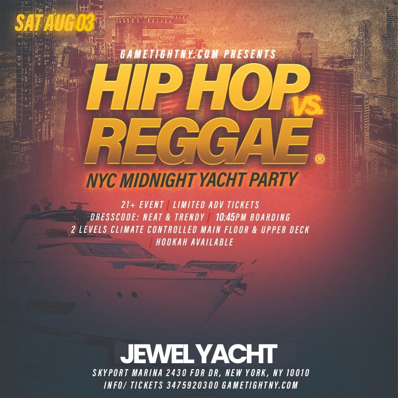 Nyc Hiphopvsreggae Sat Night Cruise Jewel Skyport Marina Cover