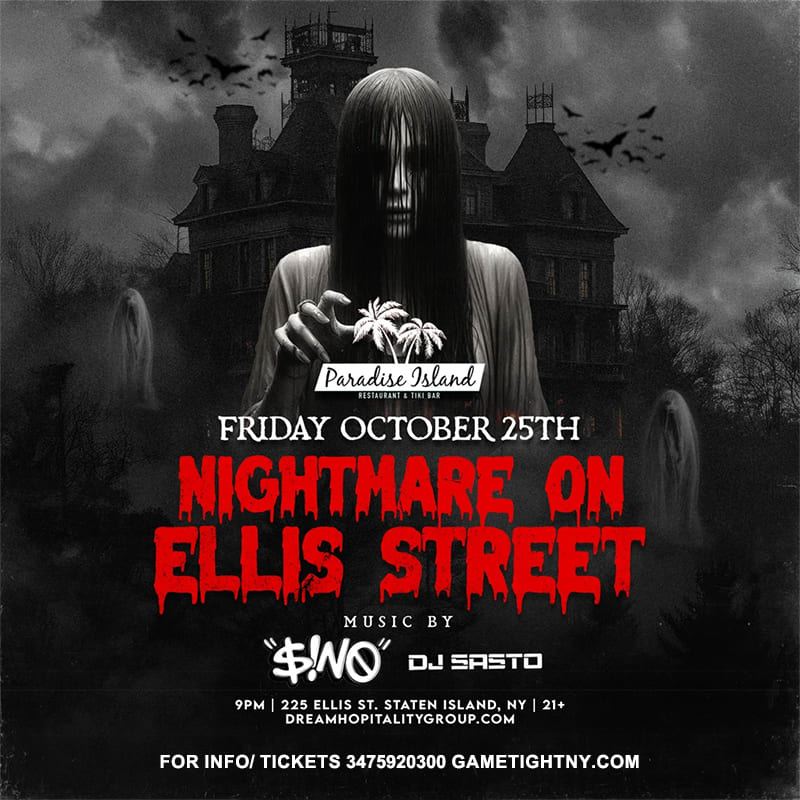 Paradise Island Nightmare On Ellis St Halloween Party 2024 Cover