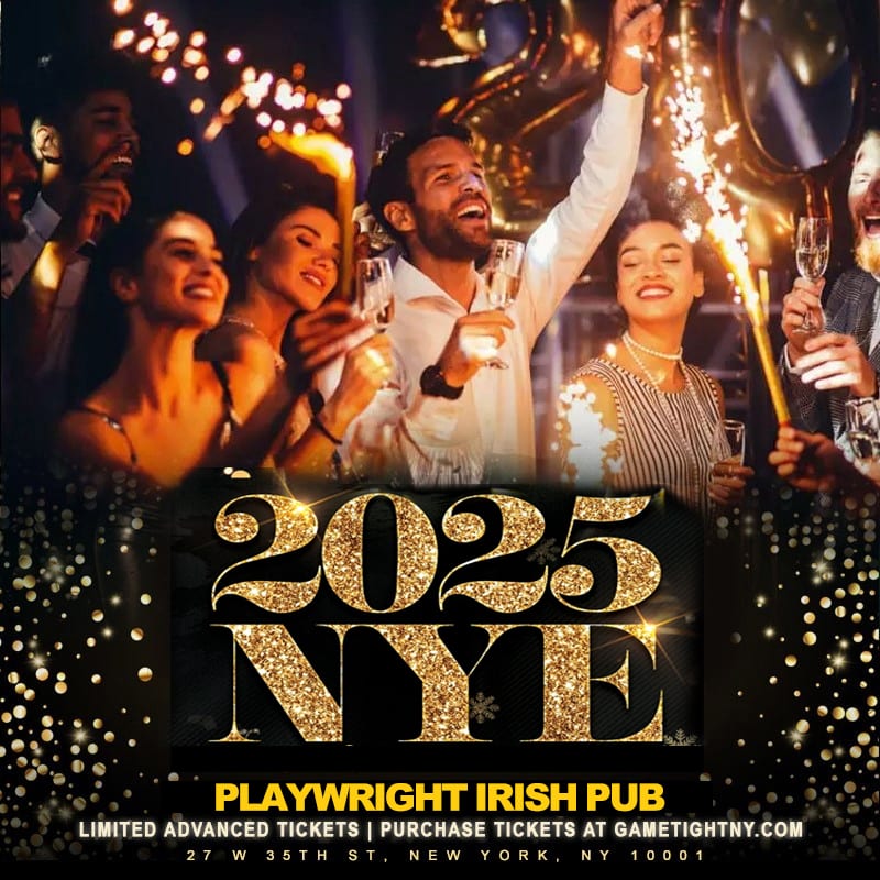 Playwright Irish Pub Nyc 40s & Over New Years Eve Party 2025 Cover