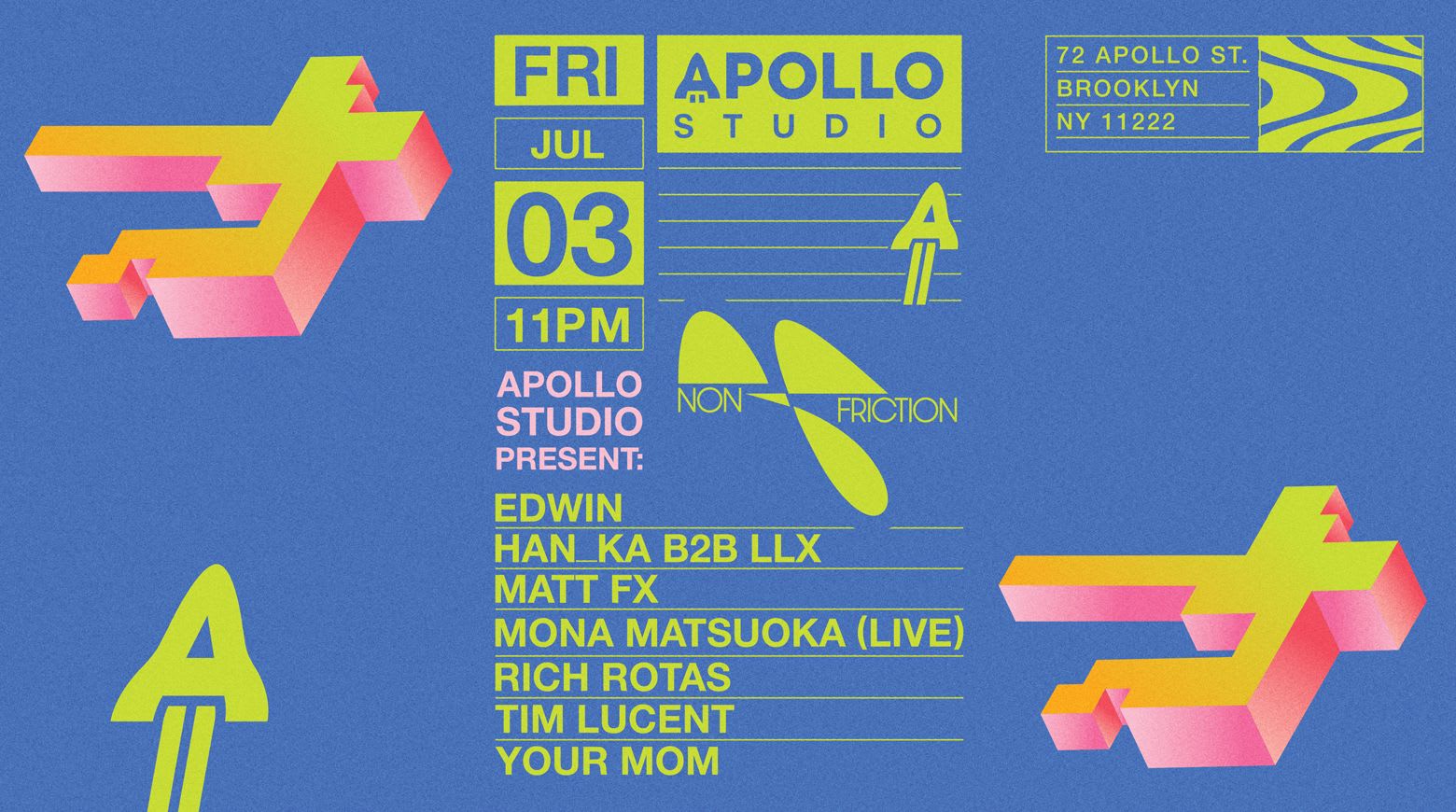 Apollo Studio Presents Non Friction Cover
