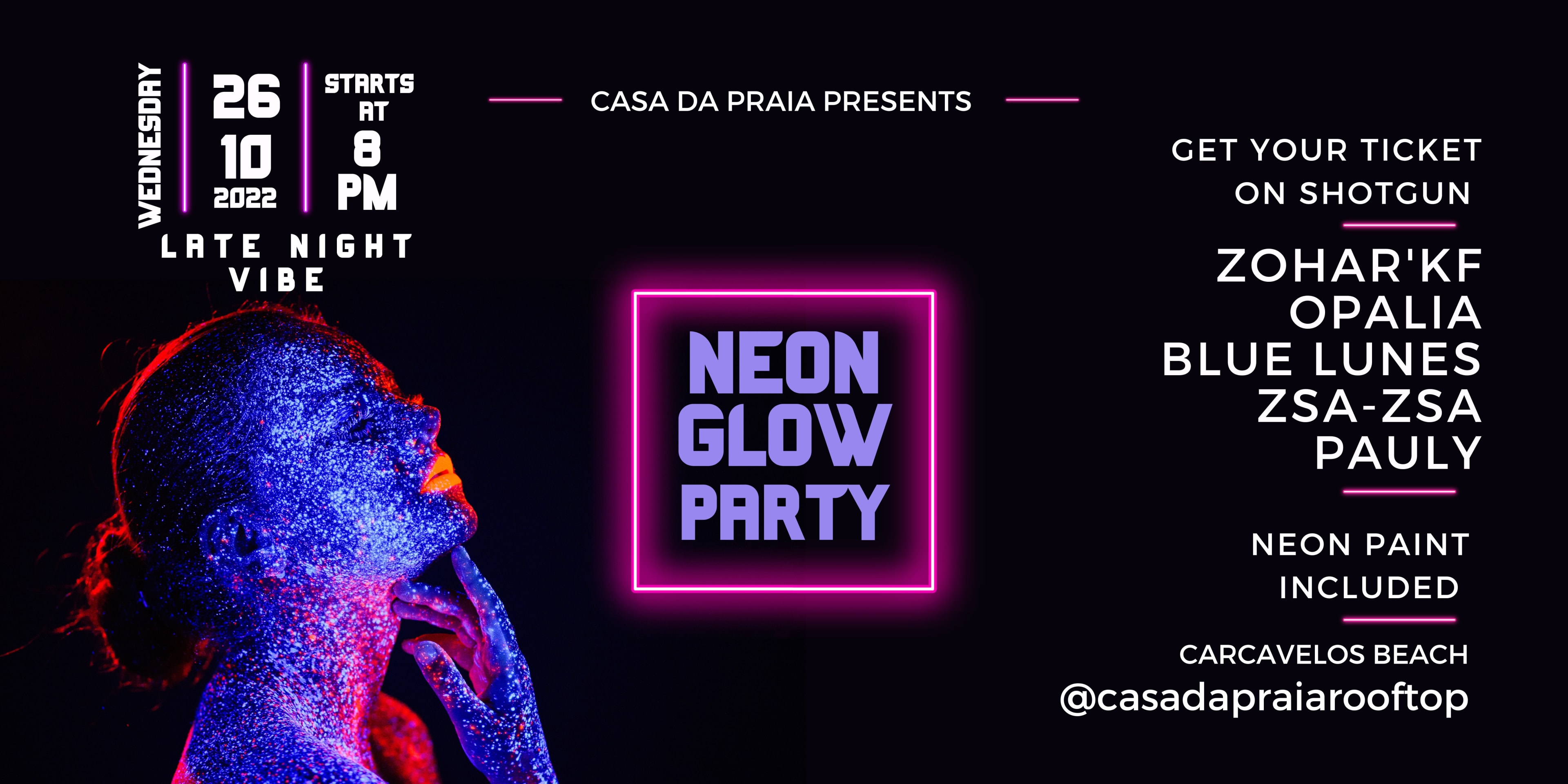 Casa Da Praia Neon Glow Party Cover