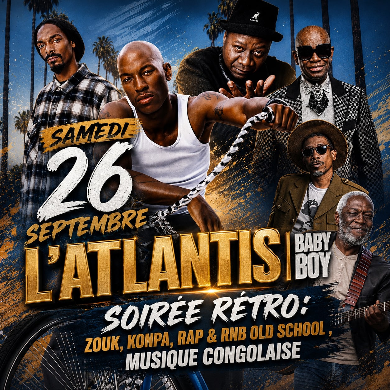 Atlantis: Soirée Hip Hop Old School, Zouk, Konpa, Cover