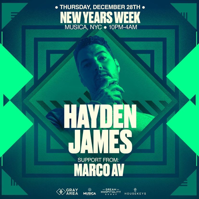 Hayden James Live At Musica Nyc New Year's Thursday Night Cover