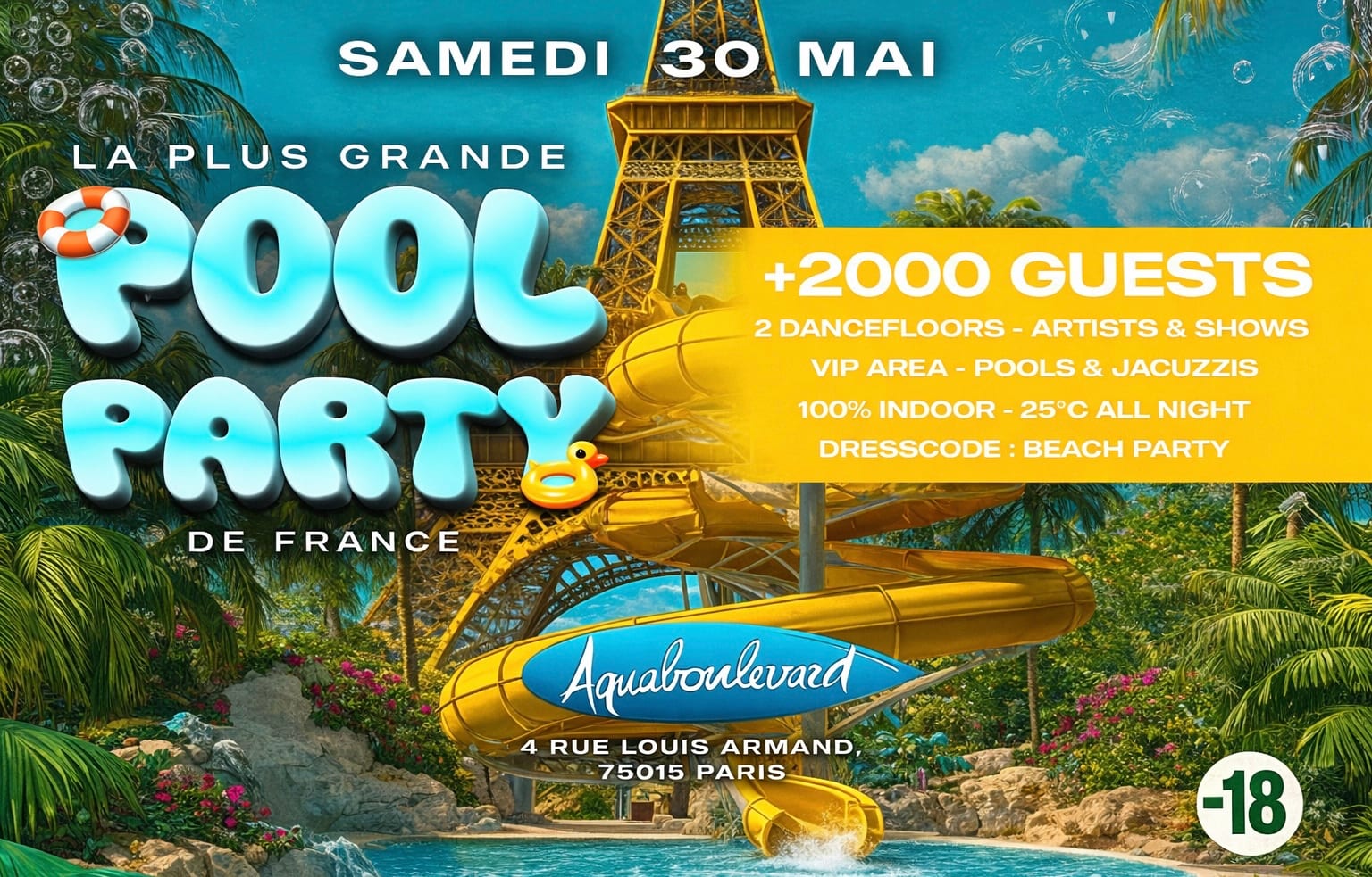 La Plus Grande Pool Party De France À Aquaboulevard Paris Cover