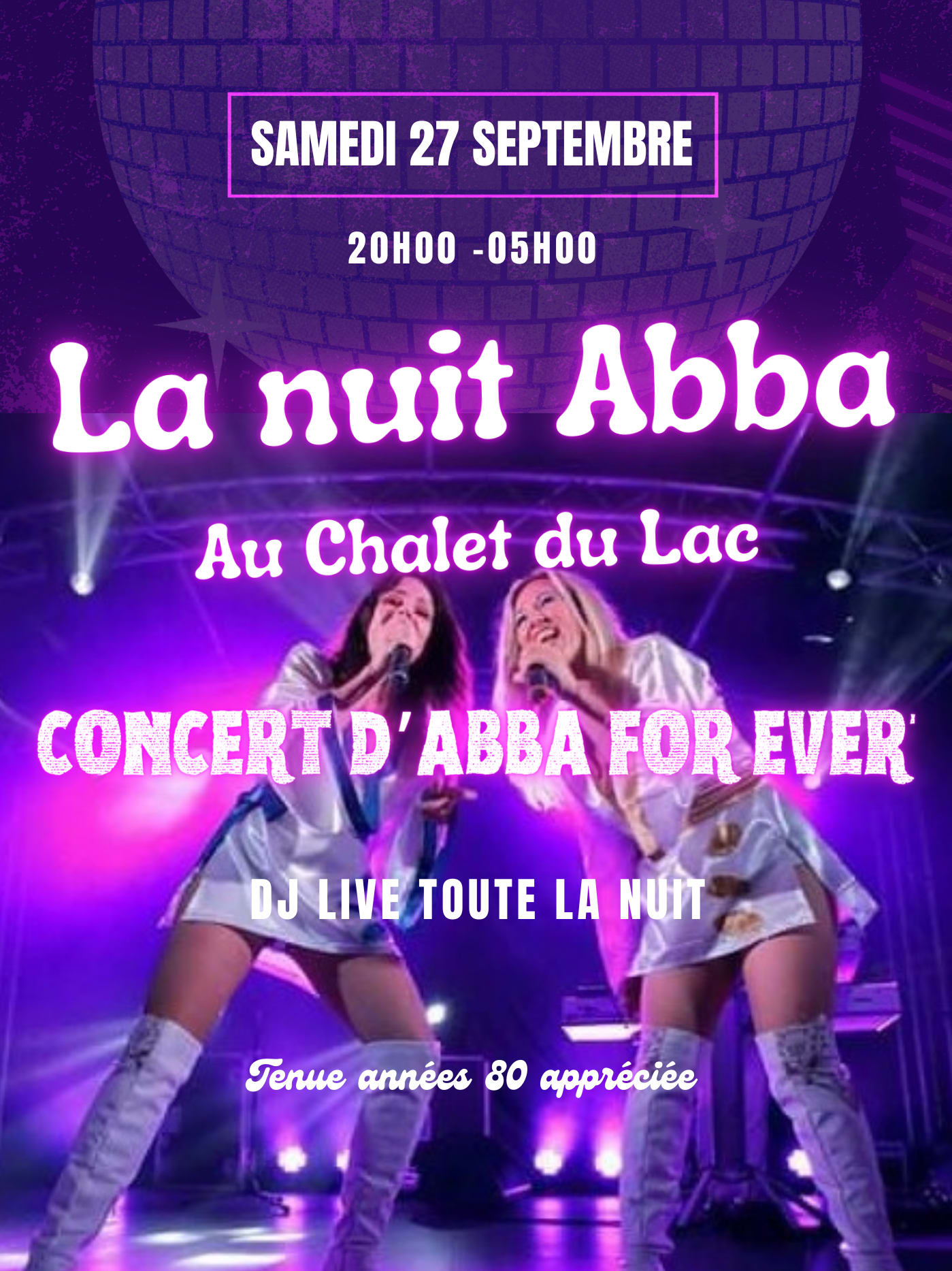 La Nuit Abba Au Chalet Du Lac Cover