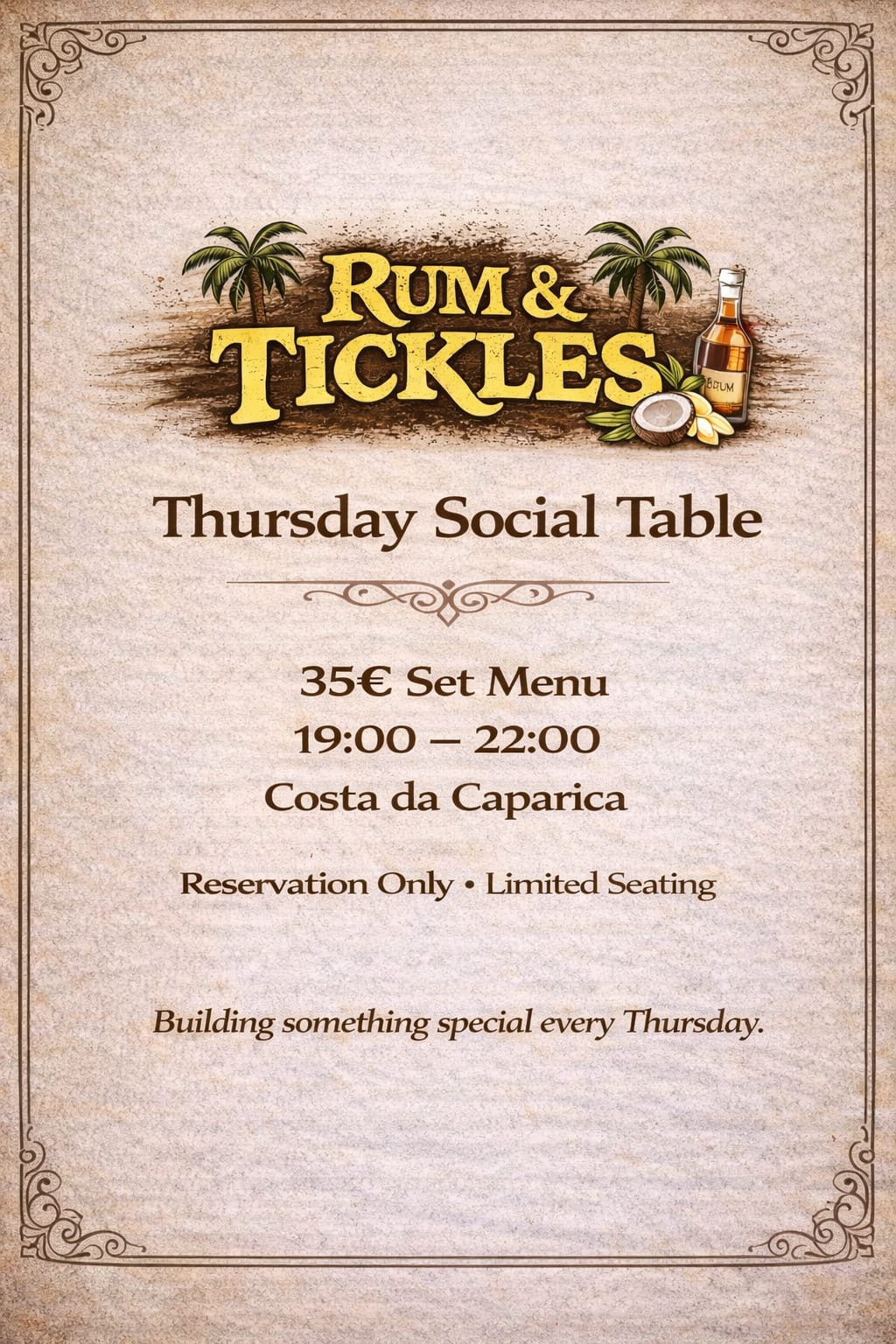 Rum & Tickles Thursday Social Cover