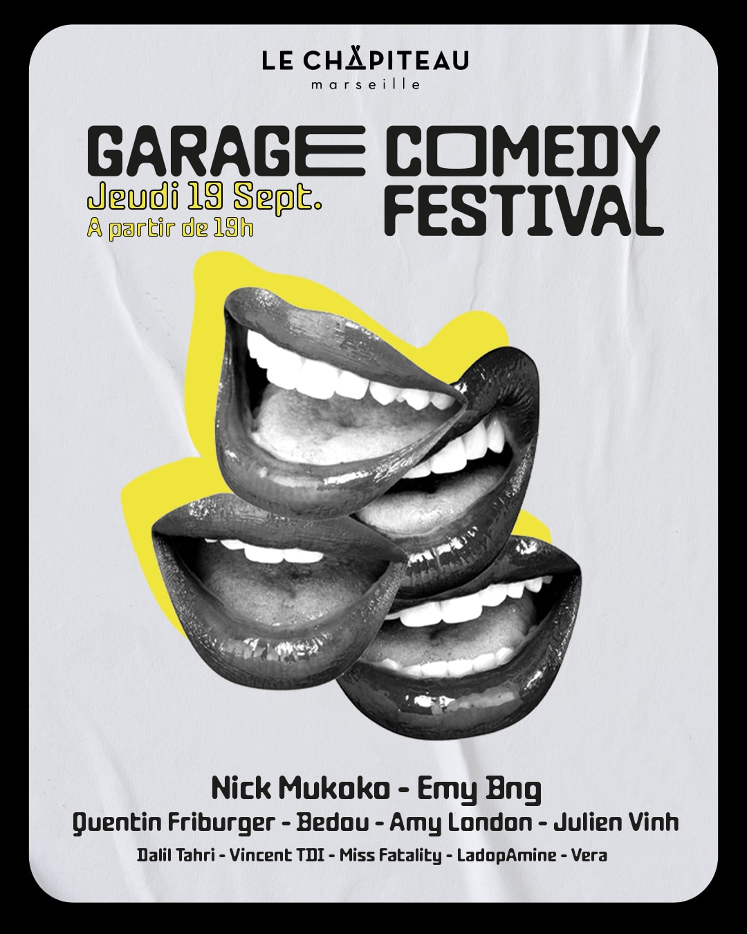 Garage Comedy Festival X Le Chapiteau Cover
