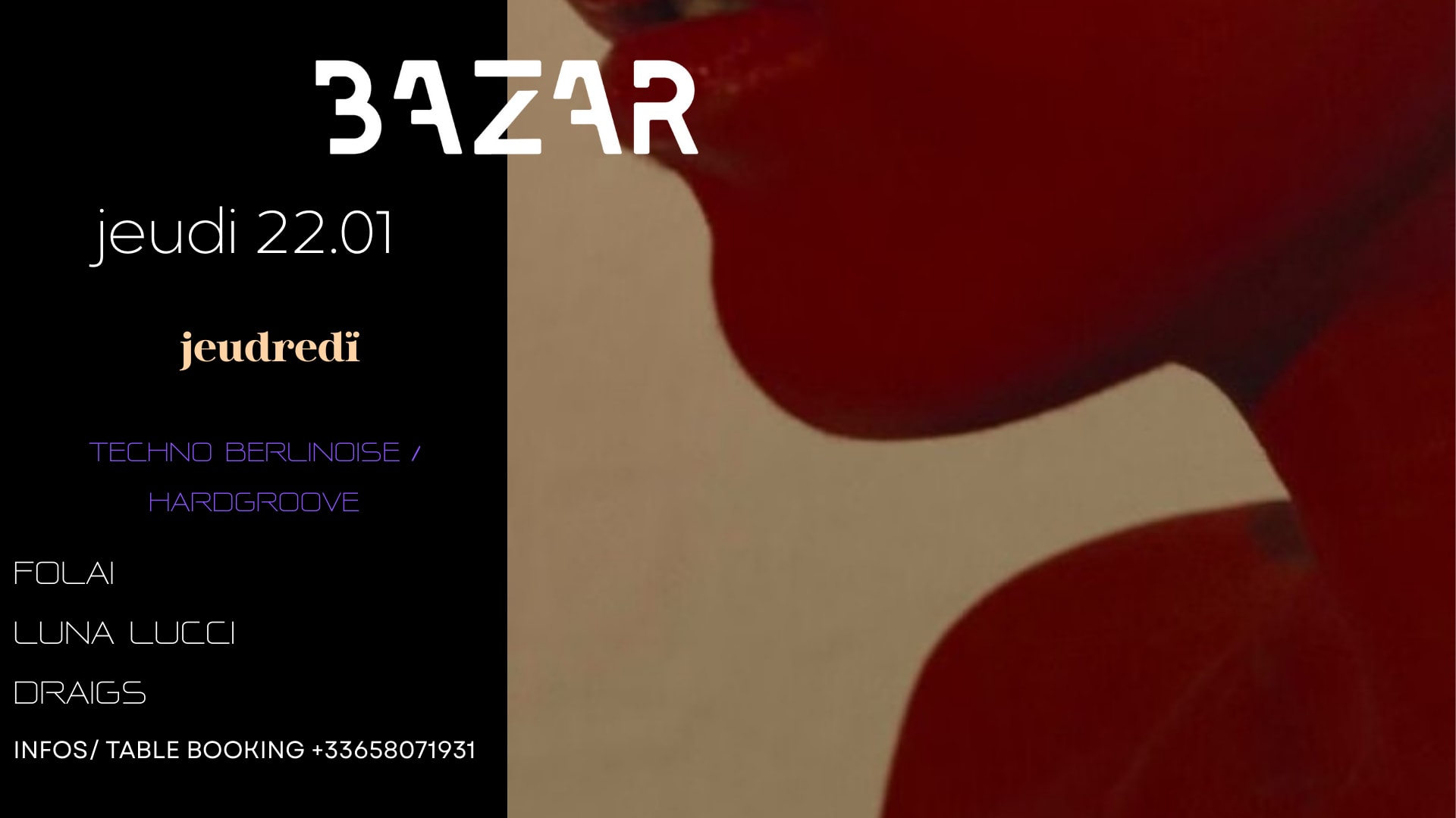 Jeudredï X Bazar : Luna Lucci, Draigs, Folaï Cover