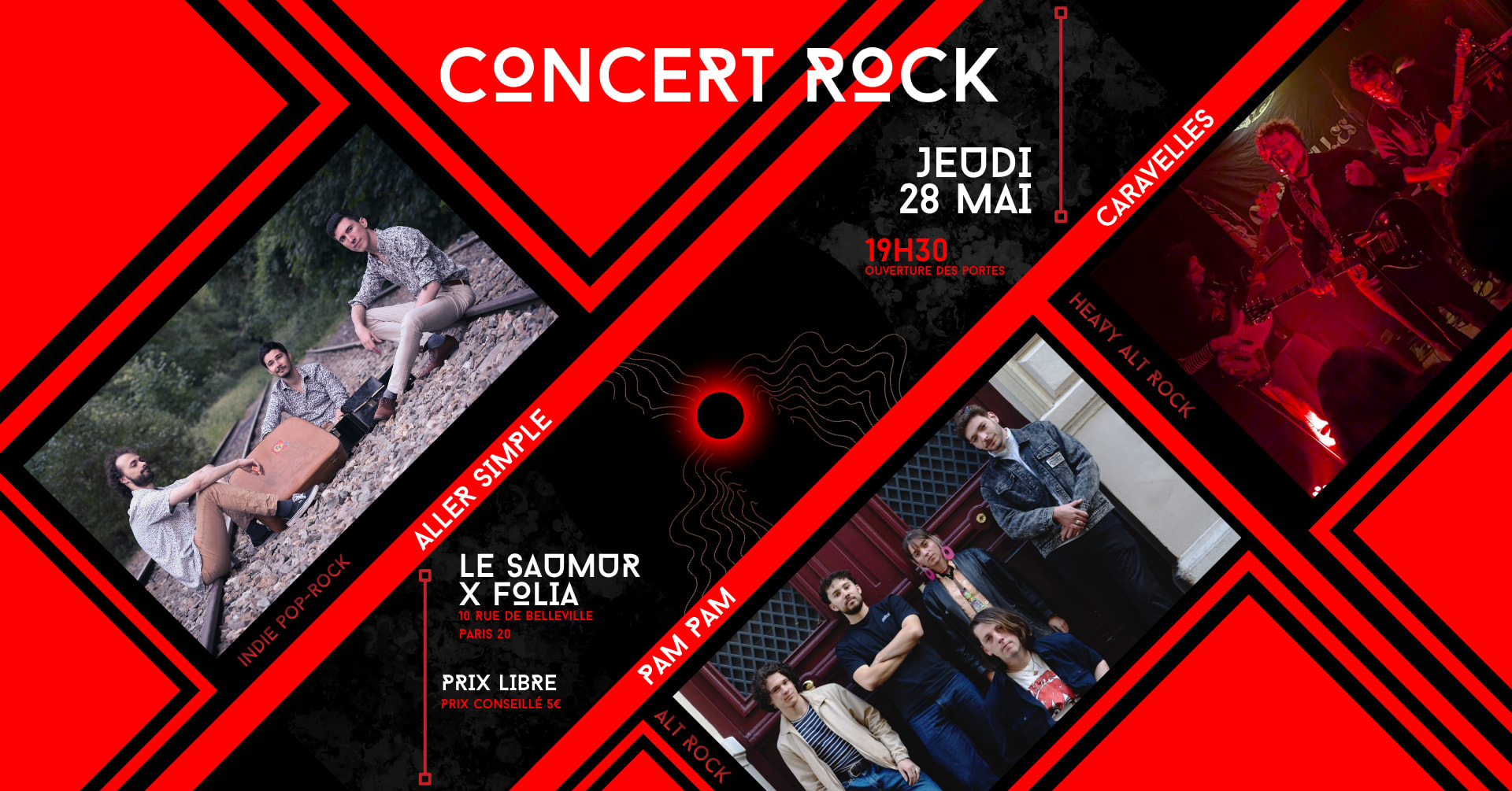 Concert Rock - Aller Simple X Caravelles X Pam Pam Cover