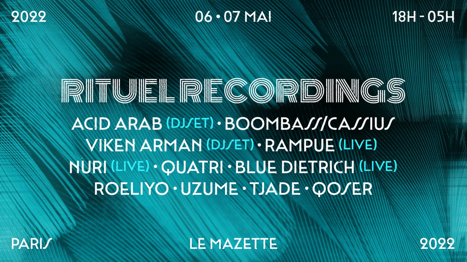 Rituel - 6 Mai : Acid Arab, Cassius/Boombass & More  Cover