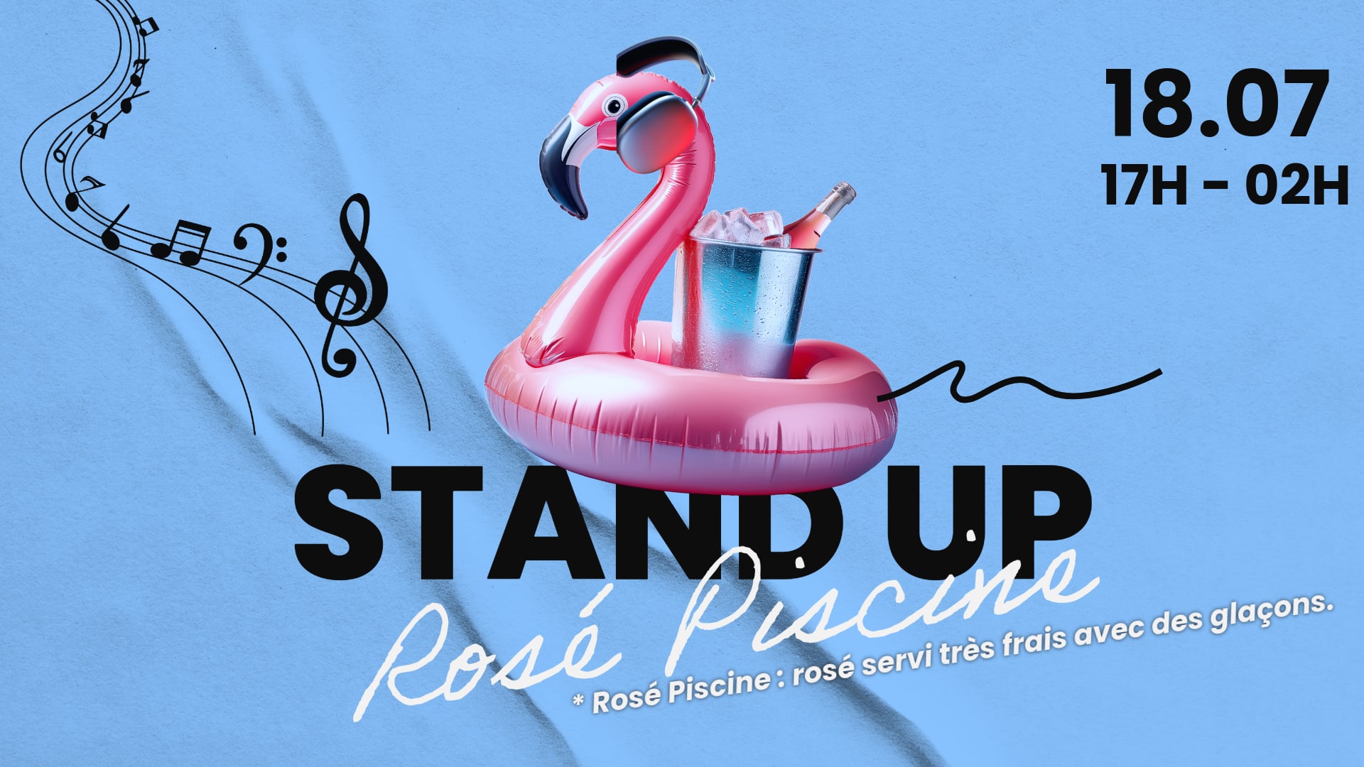 Stand Up Rosé Piscine Cover