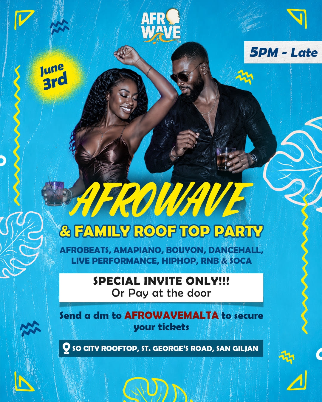 Afrowave & Family Rooftop Party (June 3rd) Cover
