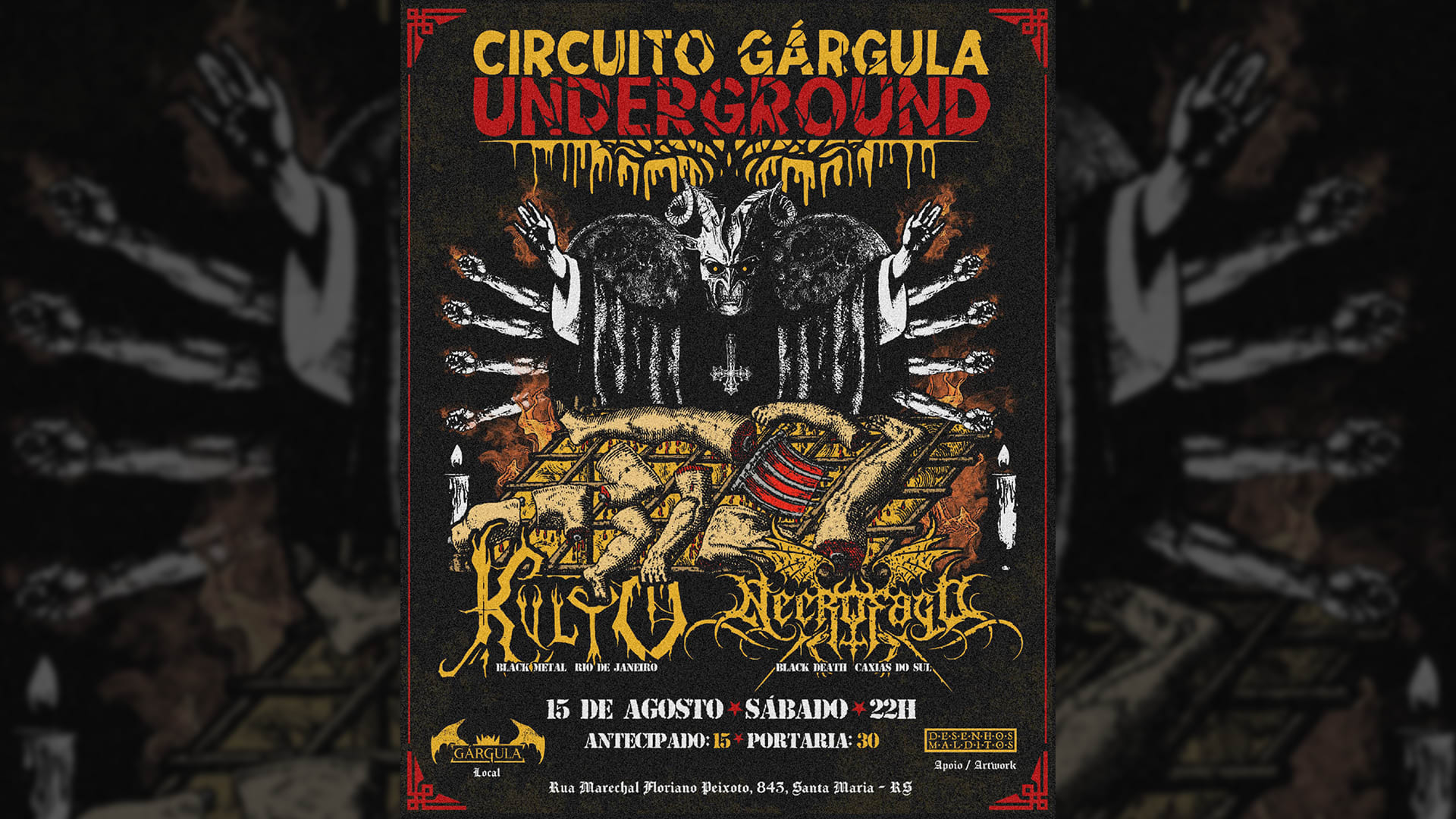 Circuito Gárgula Underground - Kvlto (Rj) E Necrófago (Rs) Cover