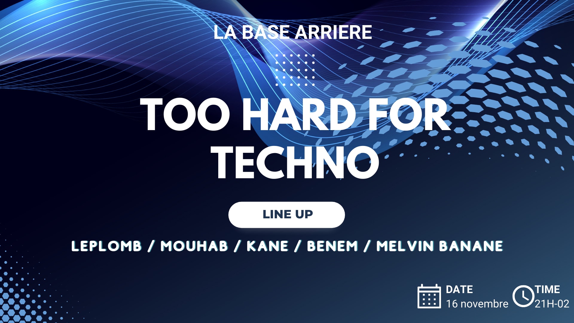 Too Hard For Techno 16 Novembre Cover