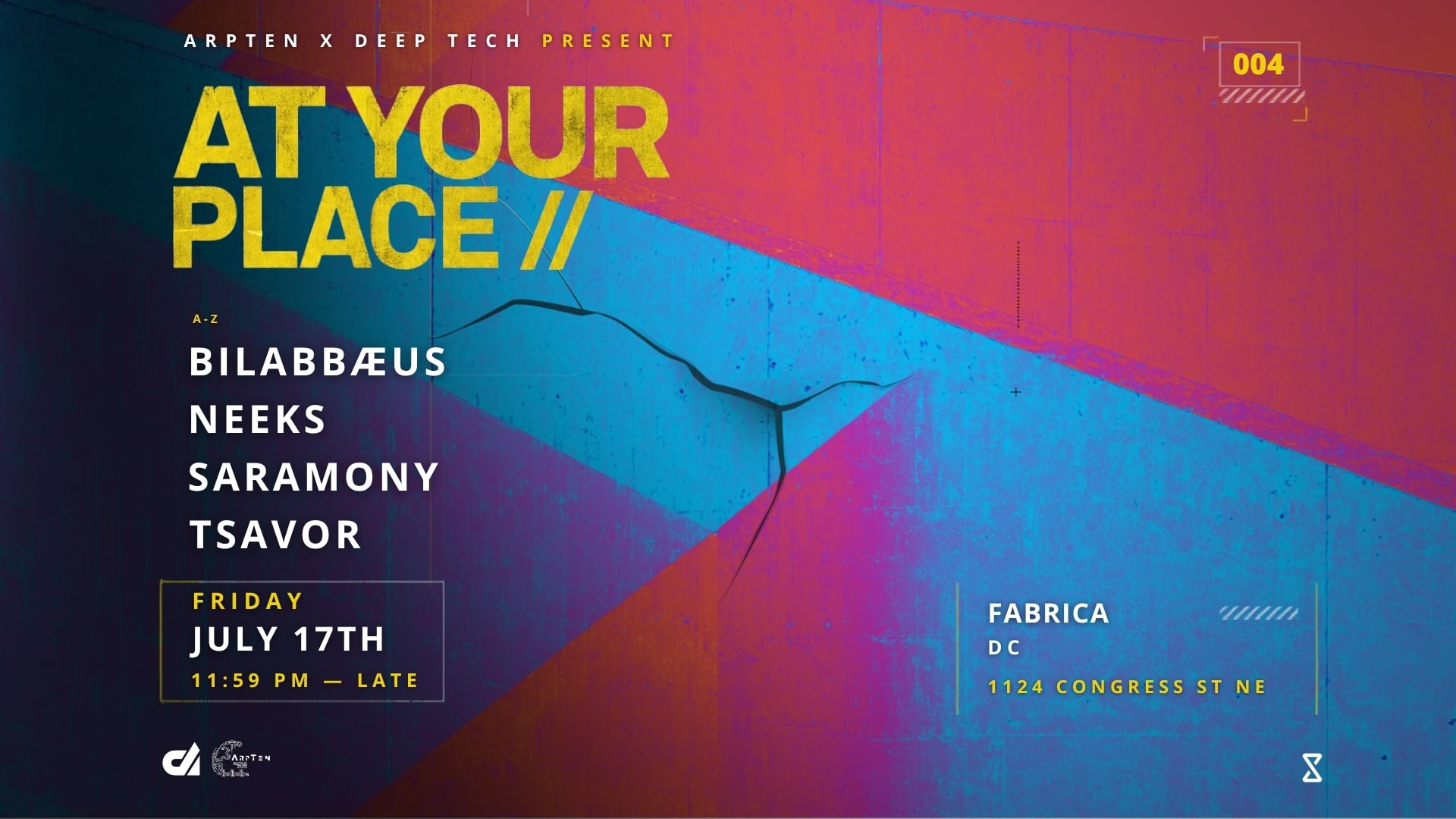 Arpten X Deep Tech: At Your Place // 004 Cover