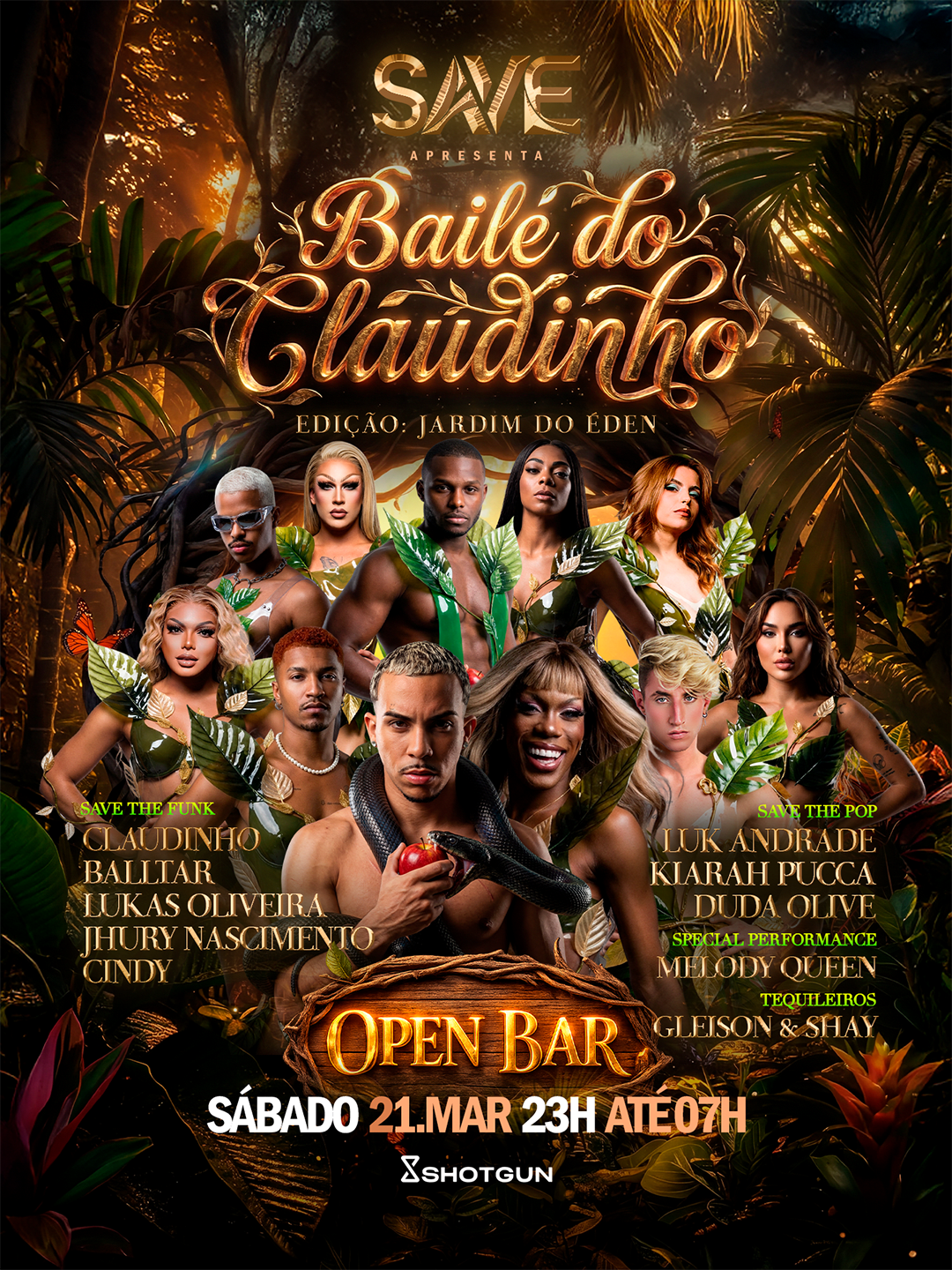 Save - Baile Do Claudinho: Jardim Do Éden | Open Bar Cover