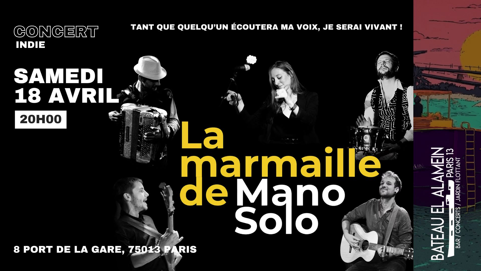 Sam 18/04 : La Marmaille De Mano Solo Cover